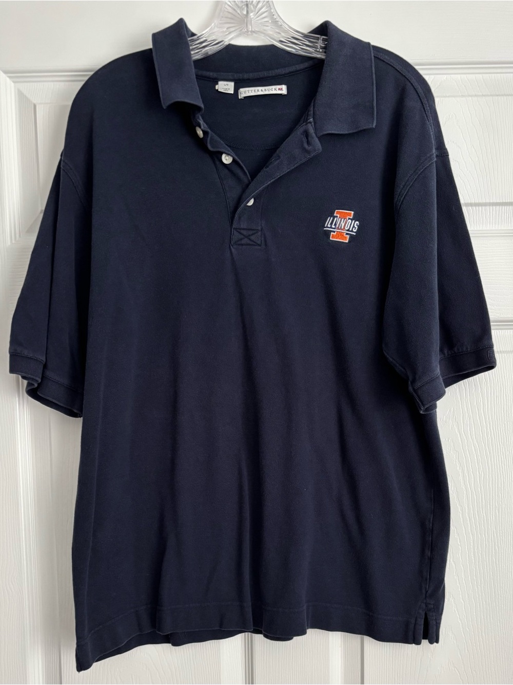 Cutter & Buck Men’s University of Illinois Embroidered Cotton Navy Polo Shirt L